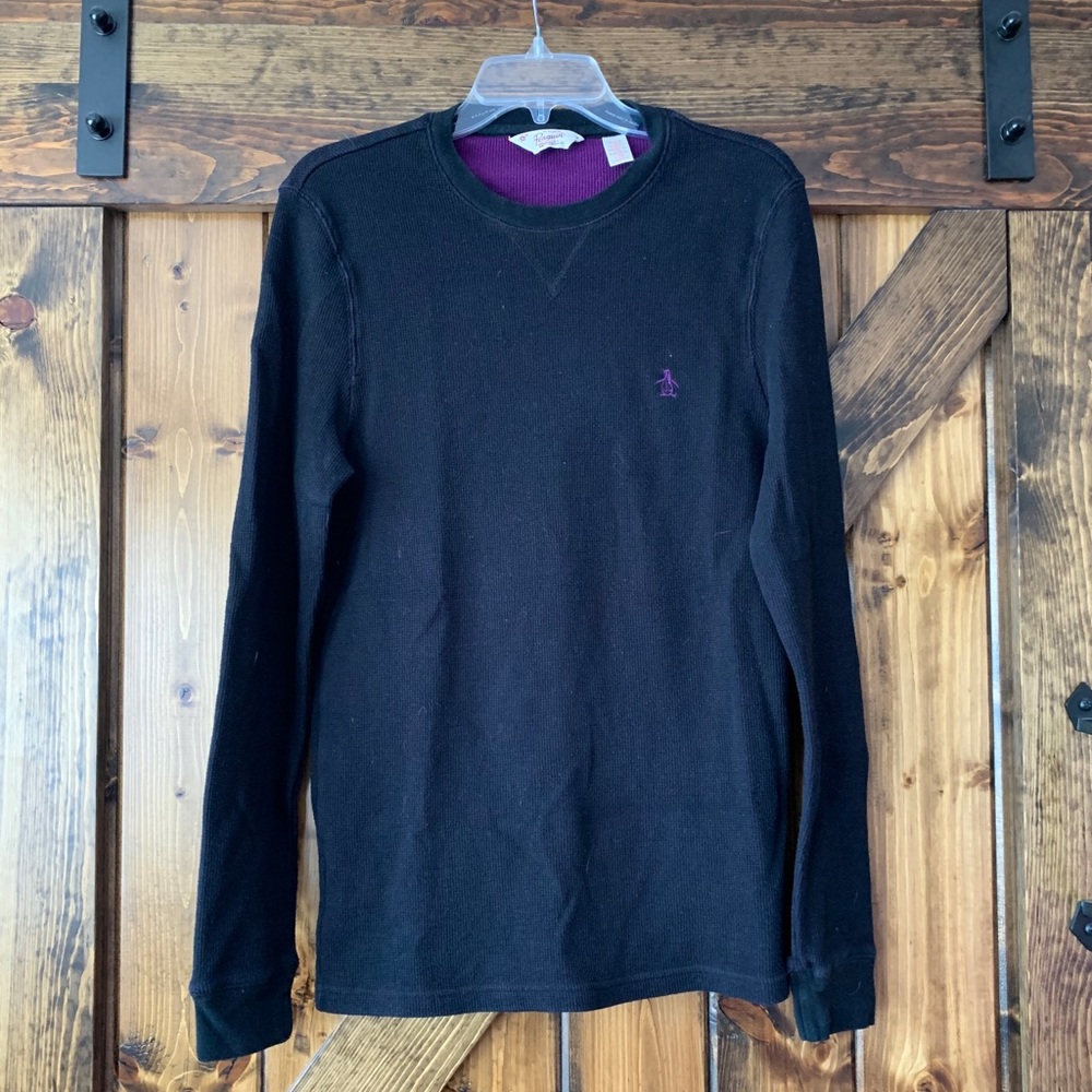 Men’s Penguin waffle knit long sleeve shirt